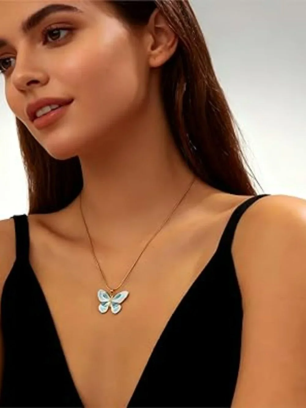 NEW Butterfly Necklace For Women Boho Pendant Necklace Multicolor Enamel Trendy